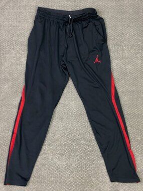 Nike Jordan Alpha Flex Training Pants Joggers Mens XL Large Black Red Tapered